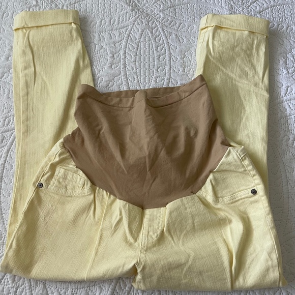 Maternity Jeans light yellow Indigo Blue brand - Picture 1 of 12